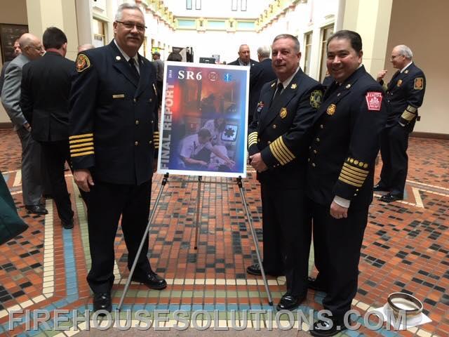 Fire Chiefs Jay Delaney, Chas McGarvey, and John Bast served on the SR6 Commission. November 2018.
