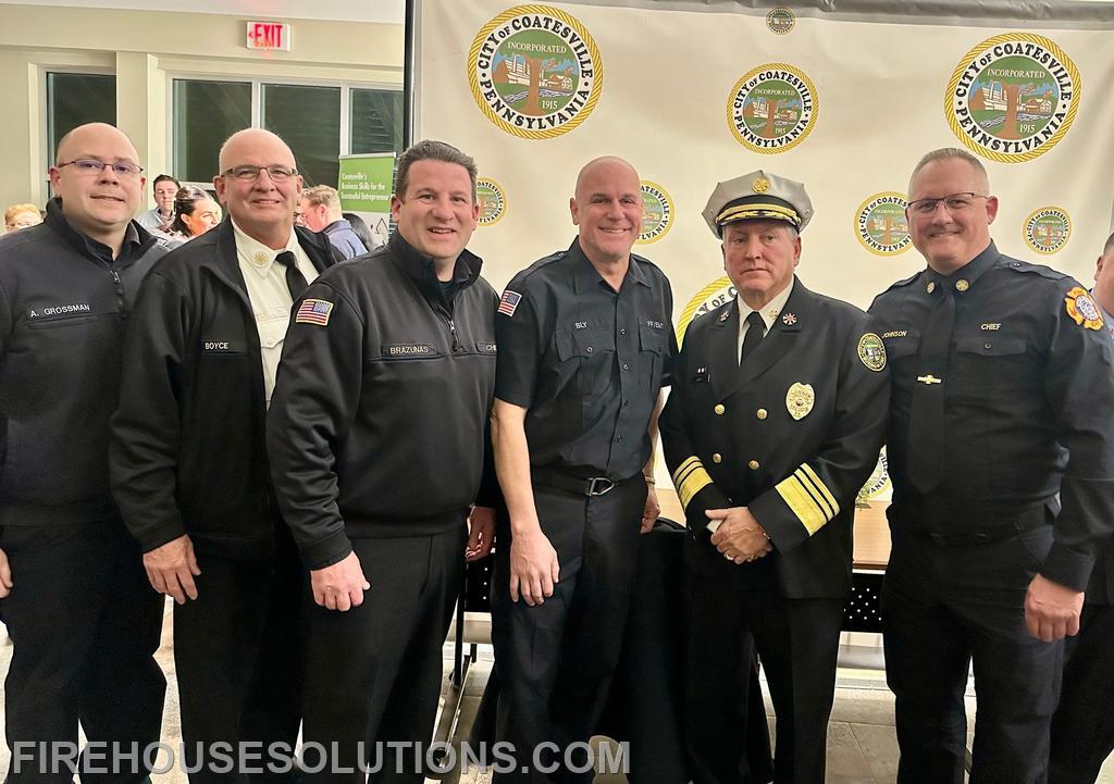 PACFCA members attending the swearing in for Fire Chief Pete Huf. January 2025. 