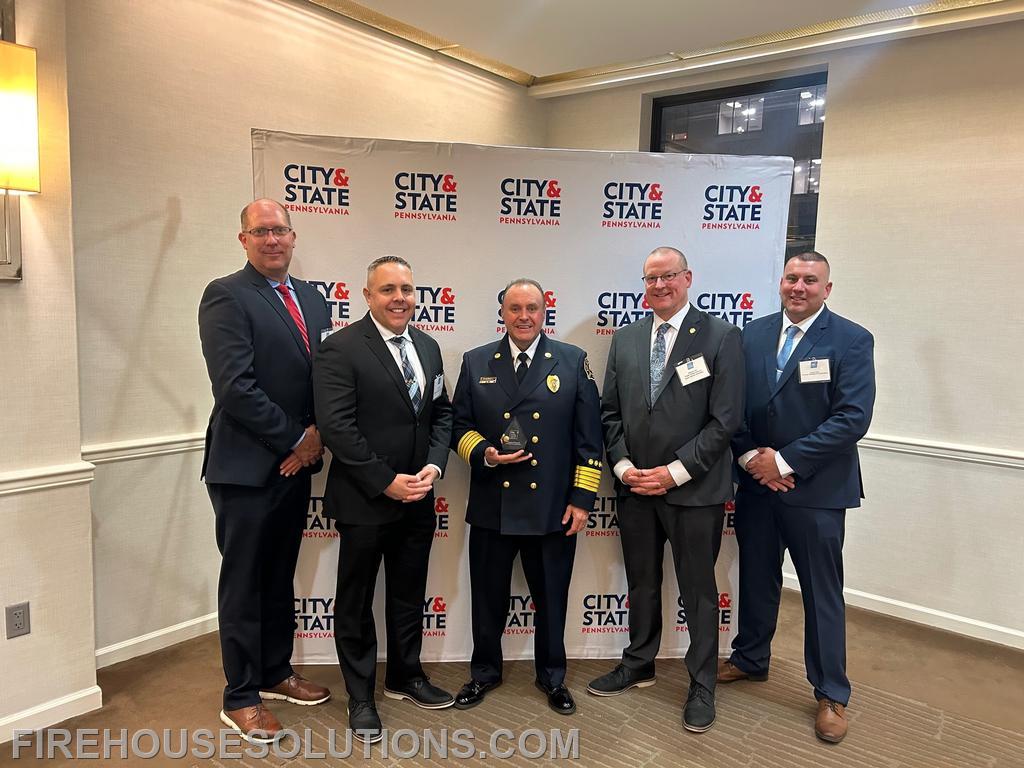Fire Chief Thomas O'Donnell receiving the Pennsylvania Impact Award by City & State. December 2025. 