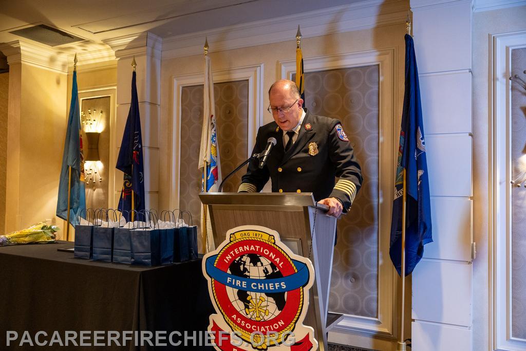 Chief Laughman at the 99th Annual EDIAFC Conference. Lancaster 2026